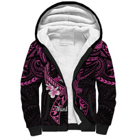 Polynesia Breast Cancer Awareness Sherpa Hoodie Pink Ribbon No One Fights Alone - Black LT14 Unisex Black - Polynesian Pride