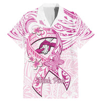 Polynesia Breast Cancer Awareness Family Matching Mermaid Dress and Hawaiian Shirt Pink Ribbon No One Fights Alone - White