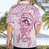Polynesia Breast Cancer Awareness Hawaiian Shirt Pink Ribbon No One Fights Alone - White LT14 - Polynesian Pride