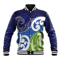 Southland New Zealand Baseball Jacket Maori Koru Flag Color