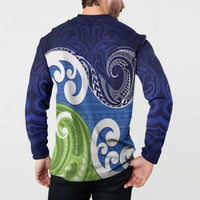 Southland New Zealand Button Sweatshirt Maori Koru Flag Color