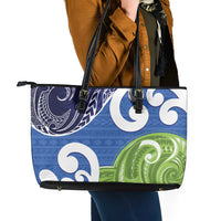 Southland New Zealand Leather Tote Bag Maori Koru Flag Color