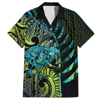 Southland Takehe Pounama Family Matching Long Sleeve Bodycon Dress and Hawaiian Shirt Aotearoa Poutama Paua Shell Fern