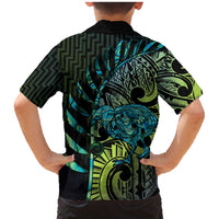 Southland Takehe Pounama Family Matching Mermaid Dress and Hawaiian Shirt Aotearoa Poutama Paua Shell Fern