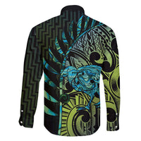 Southland Takehe Pounama Family Matching Tank Maxi Dress and Hawaiian Shirt Aotearoa Poutama Paua Shell Fern