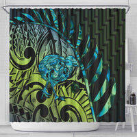 Southland Takehe Pounama Shower Curtain Aotearoa Poutama Paua Shell Fern