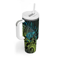 Southland Takehe Pounama Tumbler With Handle Aotearoa Poutama Paua Shell Fern