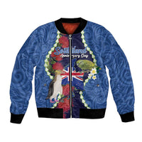 Southland Anniversary Day Bomber Jacket Murihiku 1861 Maori Bird Mix Pohutukawa