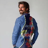 Southland Anniversary Day Long Sleeve Polo Shirt Murihiku 1861 Maori Bird Mix Pohutukawa