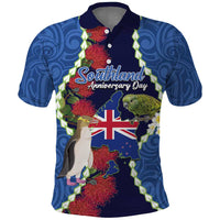 Southland Anniversary Day Polo Shirt Murihiku 1861 Maori Bird Mix Pohutukawa