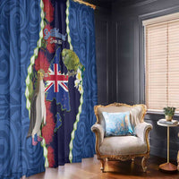 Southland Anniversary Day Window Curtain Murihiku 1861 Maori Bird Mix Pohutukawa