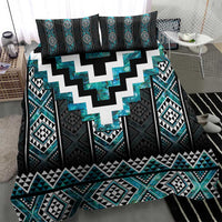 Paua Shell Taniko Pattern Aotearoa Bedding Set Niho Taniwha Mix Poutama