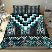 Paua Shell Taniko Pattern Aotearoa Bedding Set Niho Taniwha Mix Poutama