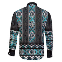 Paua Shell Taniko Pattern Aotearoa Family Matching Off The Shoulder Long Sleeve Dress and Hawaiian Shirt Niho Taniwha Mix Poutama