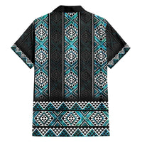 Paua Shell Taniko Pattern Aotearoa Family Matching Off Shoulder Short Dress and Hawaiian Shirt Niho Taniwha Mix Poutama