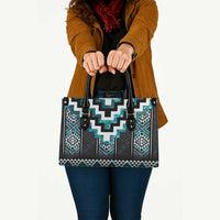 Paua Shell Taniko Pattern Aotearoa Leather Bag Niho Taniwha Mix Poutama LT14 - Polynesian Pride