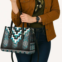 Paua Shell Taniko Pattern Aotearoa Leather Bag Niho Taniwha Mix Poutama LT14 - Polynesian Pride
