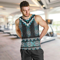Paua Shell Taniko Pattern Aotearoa Men Tank Top Niho Taniwha Mix Poutama