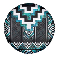 Paua Shell Taniko Pattern Aotearoa Spare Tire Cover Niho Taniwha Mix Poutama