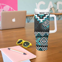 Paua Shell Taniko Pattern Aotearoa Tumbler With Handle Niho Taniwha Mix Poutama