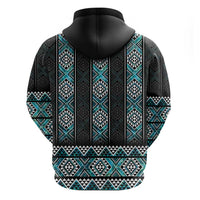 Paua Shell Taniko Pattern Aotearoa Zip Hoodie Niho Taniwha Mix Poutama