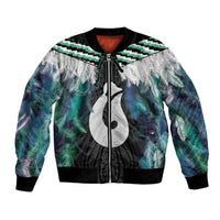 Aotearoa Korowai Motif Bomber Jacket Hei Matau Poutama Maori Pattern