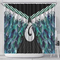 Aotearoa Korowai Motif Shower Curtain Hei Matau Poutama Maori Pattern
