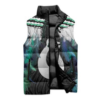 Aotearoa Korowai Motif Sleeveless Puffer Jacket Hei Matau Poutama Maori Pattern - Polynesian Pride