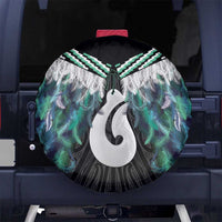 Aotearoa Korowai Motif Spare Tire Cover Hei Matau Poutama Maori Pattern