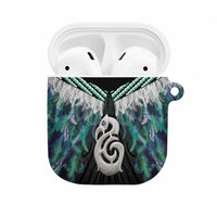 Aotearoa Korowai Motif AirPods Case Hei Manaia Poutama Maori Pattern LT14 Turquoise - Polynesian Pride