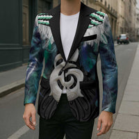 Aotearoa Korowai Motif Blazer Hei Manaia Poutama Maori Pattern - Polynesian Pride