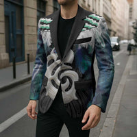 Aotearoa Korowai Motif Blazer Hei Manaia Poutama Maori Pattern - Polynesian Pride