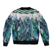 Aotearoa Korowai Motif Bomber Jacket Hei Manaia Poutama Maori Pattern