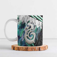 Aotearoa Korowai Motif Ceramic Mug Hei Manaia Poutama Maori Pattern - Polynesian Pride