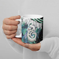 Aotearoa Korowai Motif Ceramic Mug Hei Manaia Poutama Maori Pattern - Polynesian Pride
