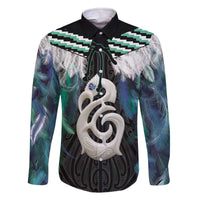 Aotearoa Korowai Motif Family Matching Off The Shoulder Long Sleeve Dress and Hawaiian Shirt Hei Manaia Poutama Maori Pattern