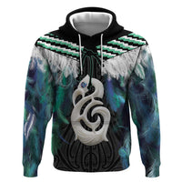 Aotearoa Korowai Motif Hoodie Hei Manaia Poutama Maori Pattern
