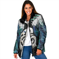 Aotearoa Korowai Motif Padded Jacket Hei Manaia Poutama Maori Pattern - Polynesian Pride