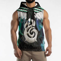 Aotearoa Korowai Motif Sleeveless Hoodie Hei Manaia Poutama Maori Pattern - Polynesian Pride