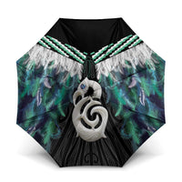 Aotearoa Korowai Motif Umbrella Hei Manaia Poutama Maori Pattern - Polynesian Pride