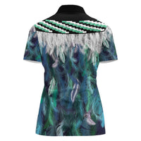Aotearoa Korowai Motif Women Polo Shirt Hei Manaia Poutama Maori Pattern