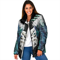 Aotearoa Korowai Motif Padded Jacket Maori Wheku Poutama - Polynesian Pride