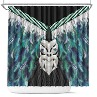 Aotearoa Korowai Motif Shower Curtain Maori Wheku Poutama