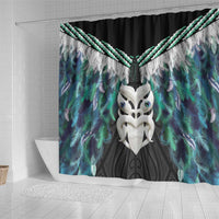 Aotearoa Korowai Motif Shower Curtain Maori Wheku Poutama