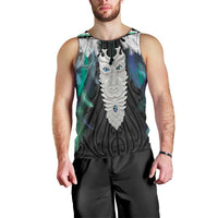 Aotearoa Korowai Motif Men Tank Top Maori Tane Poutama