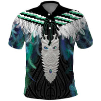 Aotearoa Korowai Motif Polo Shirt Maori Tane Poutama LT14 Turquoise - Polynesian Pride