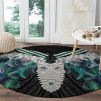 Aotearoa Korowai Motif Round Carpet Maori Tane Poutama