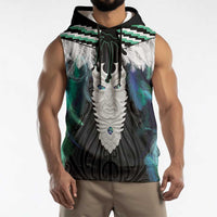 Aotearoa Korowai Motif Sleeveless Hoodie Maori Tane Poutama - Polynesian Pride