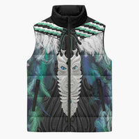 Aotearoa Korowai Motif Sleeveless Puffer Jacket Maori Tane Poutama - Polynesian Pride