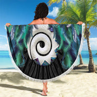 Aotearoa Korowai Motif Beach Blanket Maori Koru Poutama